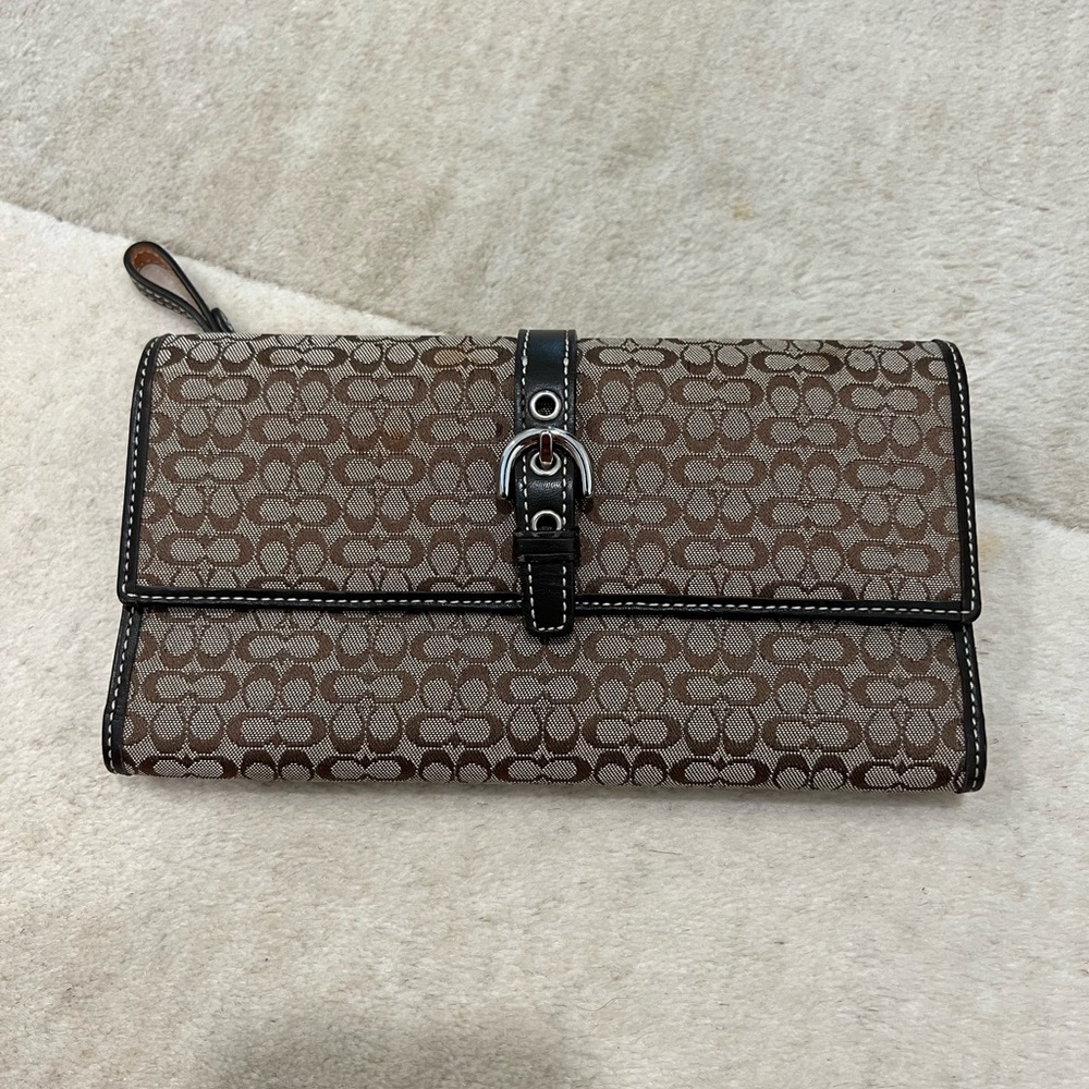 Coach wallet brown signature bifold